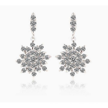 Cubic Zirconia Diamond Stud Silver Earrings Fashion Jewelry